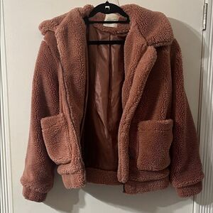 Elodie Teddy Jacket - Warm Pink